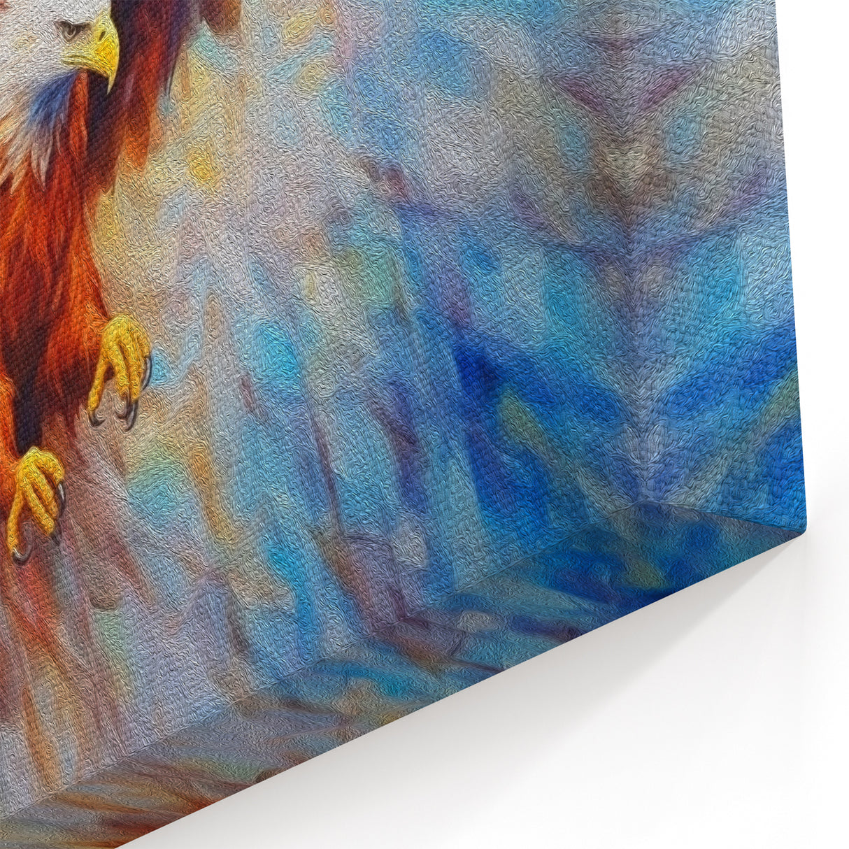 Fiery Eagle Wall Art - Dynamic Birds of Prey Colorful Canvas Print