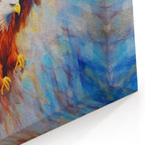 Fiery Eagle Wall Art - Dynamic Birds of Prey Colorful Canvas Print