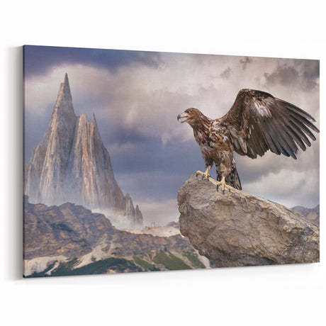 Majestic Eagle Wall Art - Epic Birds of Prey in Mountain Landscape Canvas