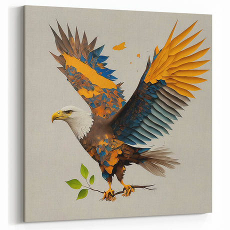 Majestic Birds of Prey Wall Art - Stunning Eagle Canvas in Vibrant Colors