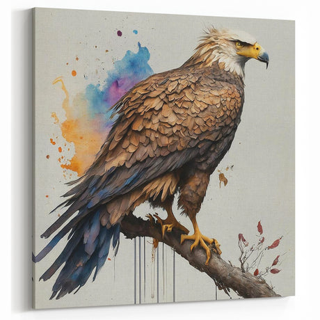 Regal Birds of Prey Art - Majestic Eagle Print with Vibrant Colors