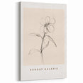 Minimalist Abstract Art | Elegant Single Flower Sketch on Beige Canvas