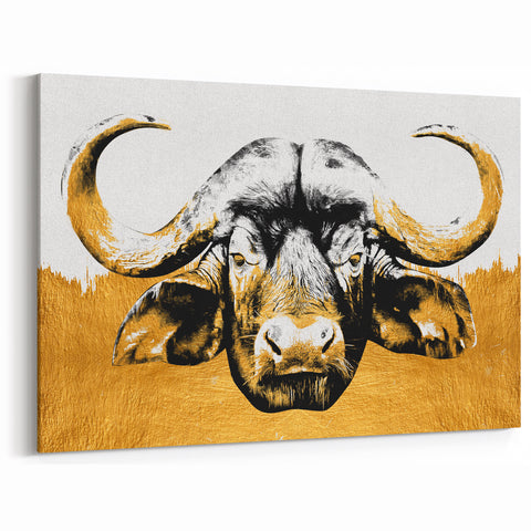 Rustic Buffalo Wall Art - Majestic Bison Print on Canvas and Acrylic