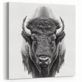 Bison Canvas Art – Detailed Buffalo Illustration for Modern Spaces