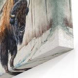 Buffalo Winter Scene – Majestic Bison Art for Rustic Decor