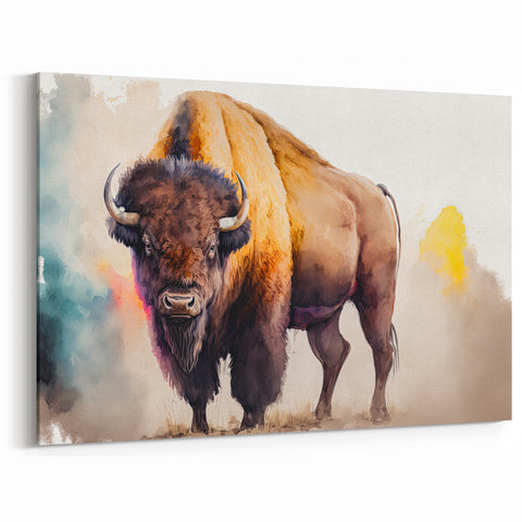 Colorful Bison Art – Vibrant Buffalo Wall Art for Bold Interiors