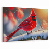 Stunning Winter Cardinal Wall Art - Vibrant Wildlife in Snowy Setting