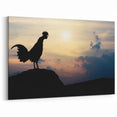 Majestic Chicken Silhouette at Dawn - Stunning Wildlife Chicken Art