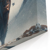 Bison in Winter Mountains – Majestic Buffalo Art for Rustic Decor