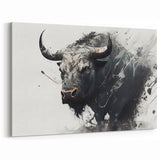 Abstract Buffalo Canvas Art - Modern Bison Print for Rustic Decor