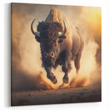 Majestic Buffalo Wall Art - Rustic Bison Canvas Print for Home Decor