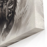 Powerful Buffalo Wall Art - Black and White Bison Canvas Decor