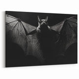 Dark Elegance Bat Art - Majestic Black and White Wildlife Photography