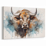 Abstract Brown Cow Wall Art - Unique Cow Canvas for Rustic Decor