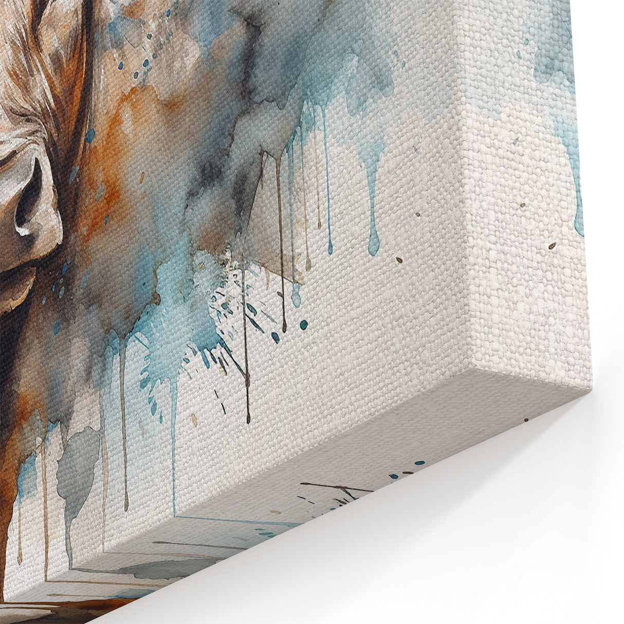 Abstract Brown Cow Wall Art - Unique Cow Canvas for Rustic Decor