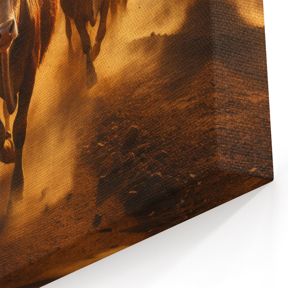 Charging Cows Wall Art - Dynamic Cow Canvas for Rustic Decor
