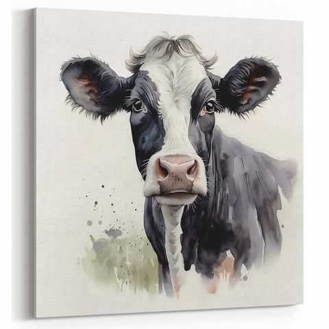 Minimalist Cow Wall Art - Modern Cow Canvas for Farmhouse Decor