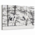 Elegant Crane Wall Art – Dancing Cranes in Winter on Canvas & Acrylic