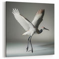 Dynamic Crane Wall Art – Graceful Crane in Motion on Canvas & Acrylic