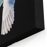 Striking Crane Wall Art – Elegant White Crane on Black Background Canvas