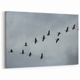 Tranquil Crane Wall Art – Silhouettes of Cranes in Flight on Canvas