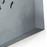 Tranquil Crane Wall Art – Silhouettes of Cranes in Flight on Canvas