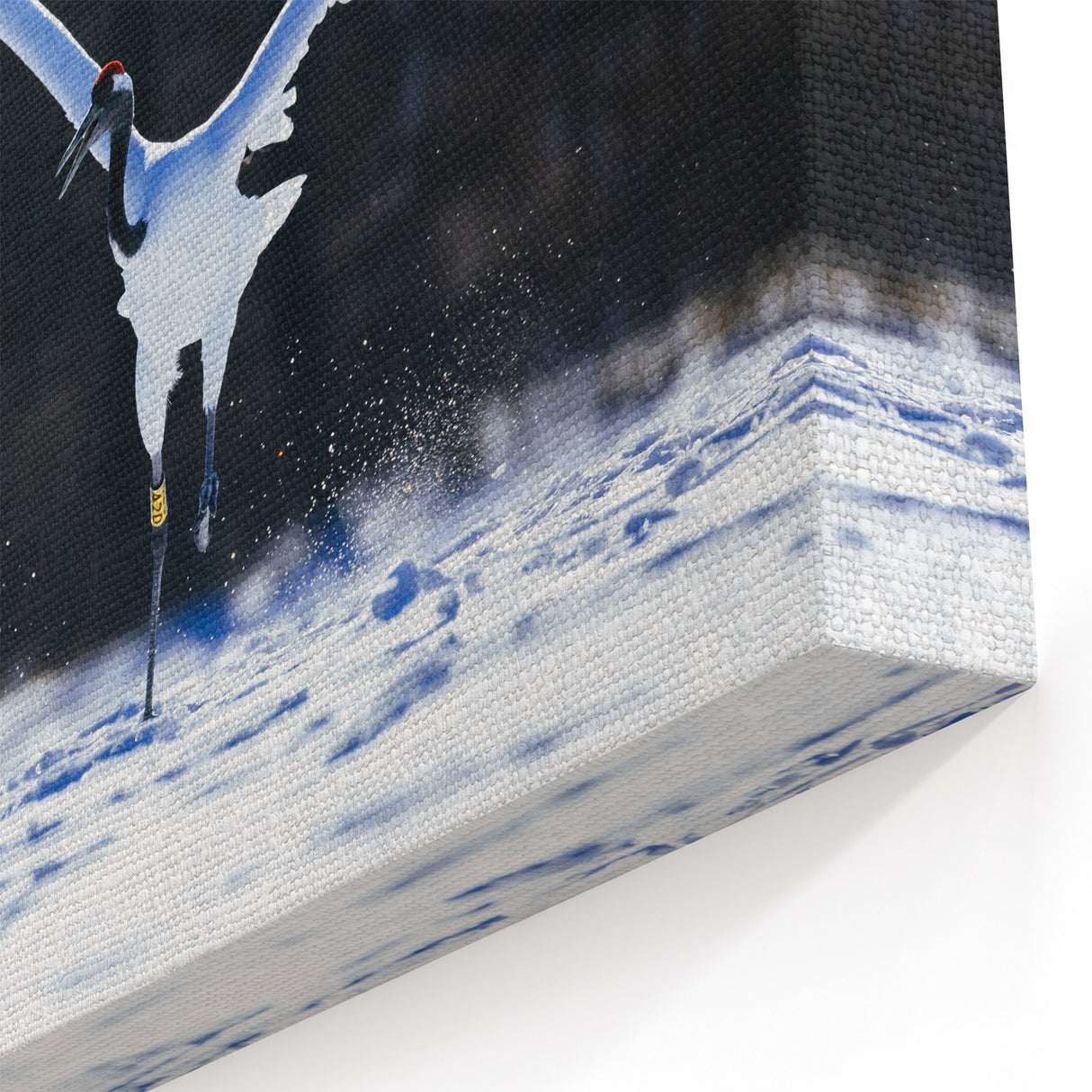 Elegant Crane Wall Art – Dancing Cranes in Snow on Canvas & Acrylic