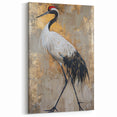 Luxurious Crane Wall Art – Golden Crane Elegance on Canvas & Acrylic