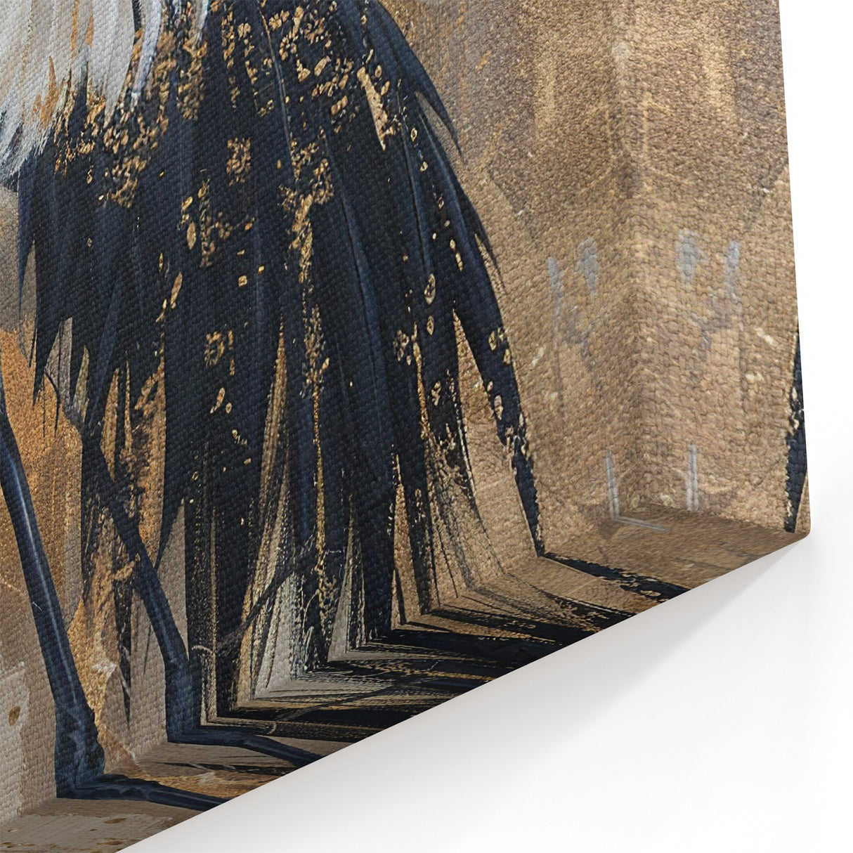 Luxurious Crane Wall Art – Golden Crane Elegance on Canvas & Acrylic