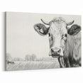 Detailed Black and White Cow Wall Art - Elegant Cow Canvas Decor