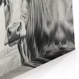 Detailed Black and White Cow Wall Art - Elegant Cow Canvas Decor