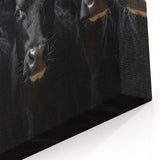 Black Cows Wall Art - Dramatic Cow Canvas for Modern Decor