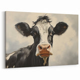 Expressive Cow Wall Art - Lively Cow Canvas for Farmhouse Decor