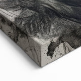 Detailed Bison Wall Art - Monochrome Buffalo Canvas for Rustic Decor