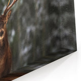 Winter Deer Wall Art - Rustic Wildlife Decor - Deer Canvas Art Print