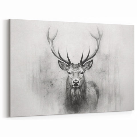Elegant Deer Wall Art - Minimalist Wildlife Decor - Deer Canvas Print