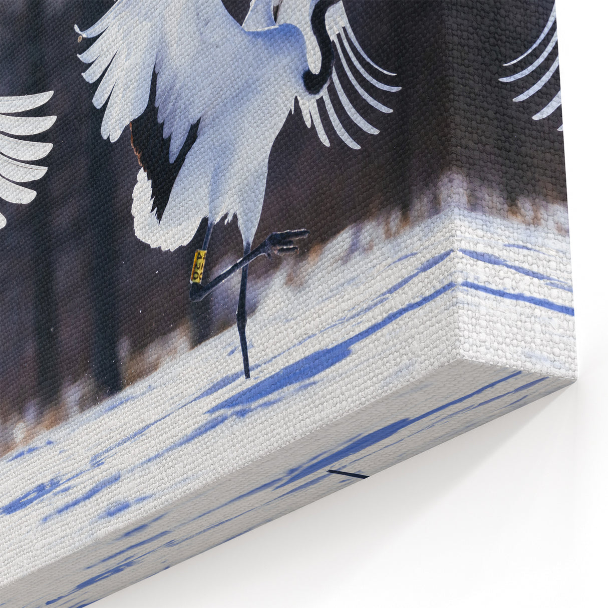 Graceful Crane Wall Art – Dancing Cranes in Snow on Canvas & Acrylic