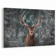 Majestic Winter Deer Art - Rustic Woodland Decor - Deer Canvas Print