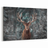 Majestic Winter Deer Art - Rustic Woodland Decor - Deer Canvas Print