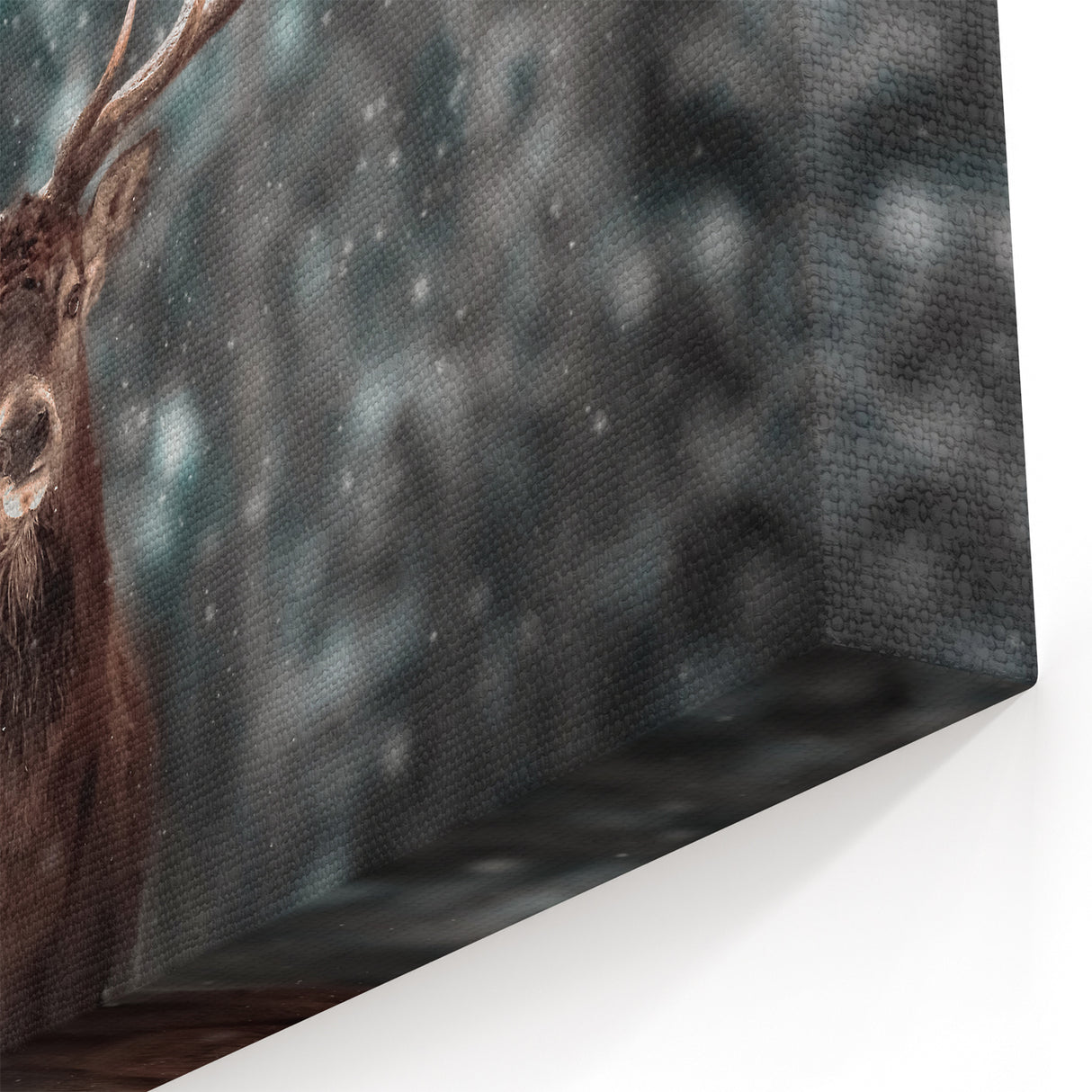 Majestic Winter Deer Art - Rustic Woodland Decor - Deer Canvas Print
