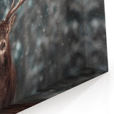 Majestic Winter Deer Art - Rustic Woodland Decor - Deer Canvas Print