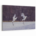 Graceful Crane Wall Art – Cranes in Mid-Air Flight on Canvas & Acrylic