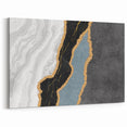 Contemporary Strokes and Lines Art in Black, White, Blue, and Gold Canvas