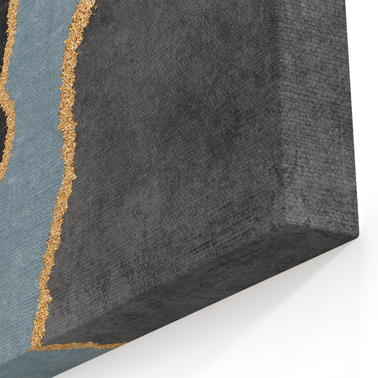 Contemporary Strokes and Lines Art in Black, White, Blue, and Gold Canvas
