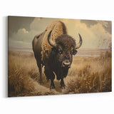Classic Buffalo Wall Art - Majestic Bison Canvas Print for Rustic Decor