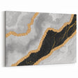 Elegant Abstract Strokes and Lines Art in Black, White, and Gold Canvas