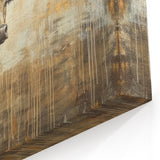 Rustic Bull Wall Art - Bison Canvas Print with Gold Accents for Decor