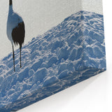 Elegant Crane Wall Art - Serene Cranes in Snowy Landscape Canvas Print