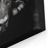 Bold Monochrome Buffalo Art - Black and White Bison Canvas Print
