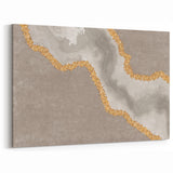 Elegant Abstract Strokes and Lines Art in Beige, Grey, and Gold Canvas